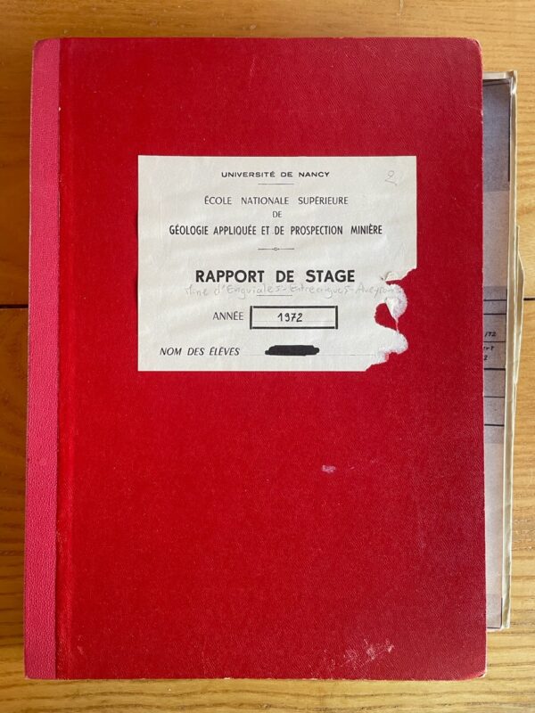 Rapport de stage - Mine d'Enguialès-Entraygues - Aveyron